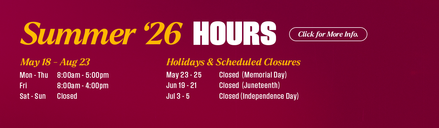 Summer 2026 Building Hours